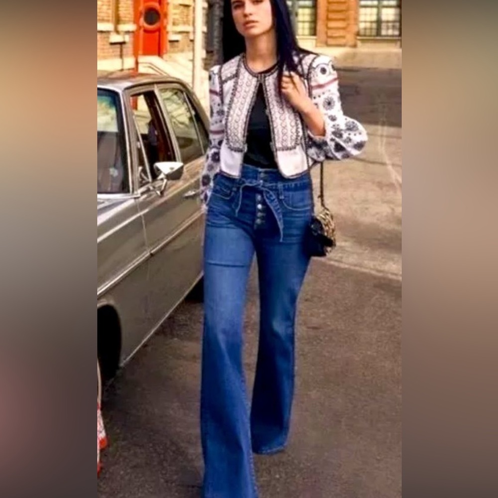 Veronica Beard Rosanna 13” High Waisted Wide Leg Jean’s